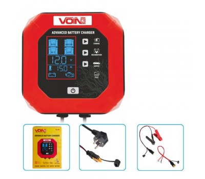 Зарядний пристрій для АКБ (Імпульсний) VOIN VL-215 12/24V/15A/3-200AHR/LCD Зарядний пристрій для АКБ (Імпульсний) VOIN VL-215 12/24V/15A/3-200AHR/LCD
