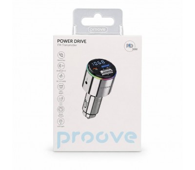 FM-трансмітер Proove Power Drive 30W Bluetooth 5.3 з швидкою зарядкою
