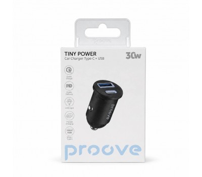 Автомобільний зарядний пристрій Proove Tiny Power 30W USB Type-C + USB