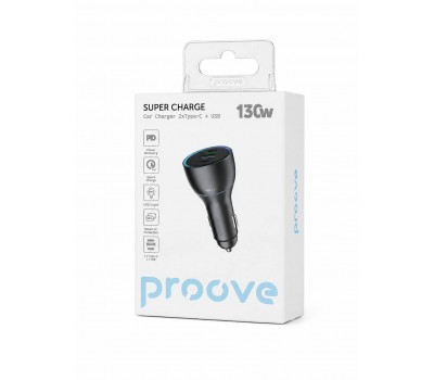 Автомобільна зарядка Proove Super Charge 130W 2×Type-C + USB