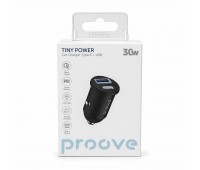 Автомобильное зарядное устройство Proove Tiny Power 30W Type-C + USB, PD 3.0/QC 3.0, черное