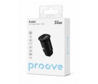 Автомобильное зарядное устройство Proove Flash 30W Type-C + USB, QC 3.0, PD 3.0, черное