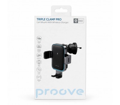 Автомобільний тримач Proove Triple Clamp Pro Qi 15W для смартфона