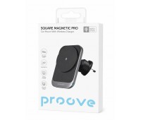 Магнитный держатель Proove Square Magnetic Pro с беспроводной зарядкой Qi 15W