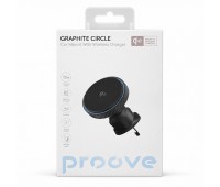 Магнитный автомобильный держатель Proove Graphite Circle с беспроводной зарядкой Qi2 15W Магнитный автомобильный держатель Proove Graphite Circle с беспроводной зарядкой Qi2 15W