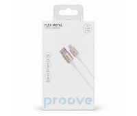Кабель Proove Flex Metal USB to Lightning 1 м 2.4A, белый, силиконовый, металлические коннекторы Кабель Proove Flex Metal USB to Lightning 1 м 2.4A, белый, силиконовый, металлические коннекторы