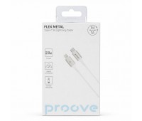 Кабель Proove Flex Metal Type-C to Lightning 1 м 27W 3A, белый, Soft-Touch, металлические коннекторы Кабель Proove Flex Metal Type-C to Lightning 1 м 27W 3A, белый, Soft-Touch, металлические коннекторы