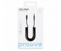 Аудиокабель Proove Steel Spring Lightning to 3.5 мм AUX 1 м, черный, спиральный Аудиокабель Proove Steel Spring Lightning to 3.5 мм AUX 1 м, черный, спиральный