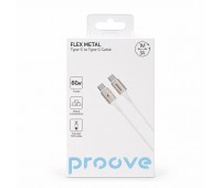 Кабель Proove Flex Metal Type-C to Type-C 1 м, 60W, 3A, белый Кабель Proove Flex Metal Type-C to Type-C 1 м, 60W, 3A, белый