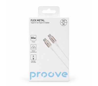Кабель Proove Flex Metal Type-C to Type-C 1 м 60W 3A