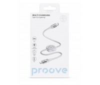 Кабель Proove Multi Charging Type-C to Lightning + беспроводная зарядка для Apple Watch, 1 м, 27W, 3A, белый Кабель Proove Multi Charging Type-C to Lightning + беспроводная зарядка для Apple Watch, 1 м, 27W, 3A, белый
