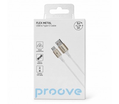 Кабель Proove Flex Metal Type-C to Lightning 1 м 27W 3A білий