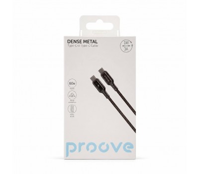 Кабель Proove Dense Metal Type-C to Type-C 1 м 60W 3A чорний