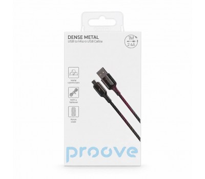 Кабель Proove Dense Metal USB – Micro USB 1 м 2.4A Кабель Proove Dense Metal USB – Micro USB 1 м 2.4A