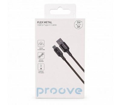 Кабель Proove Flex Metal USB – Type-C 1 м 3A черный Кабель Proove Flex Metal USB – Type-C 1 м 3A черный