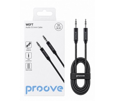 Аудиокабель Proove WEFT AUX 3.5 mm – 3.5 mm, 1 м, Black