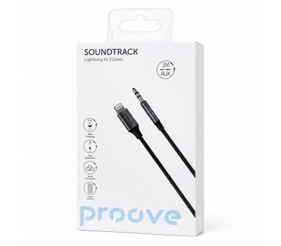Аудіокабель Proove Soundtrack Lightning – AUX 3.5 мм, 1 м, чорний